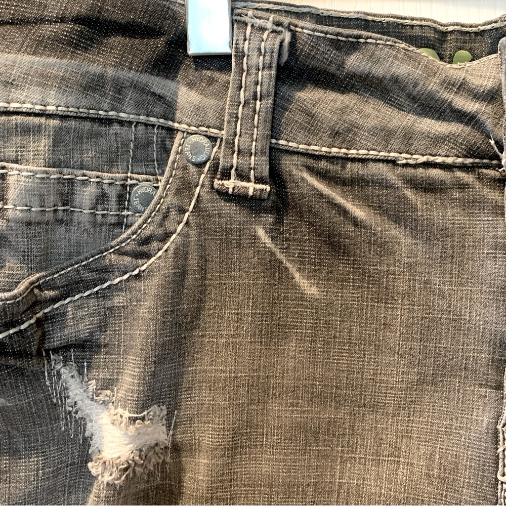 HYDRAULIC Women’s Gray Ankle Cropped Distressed Denim Jeans Size 18W - Picture 11 of 14